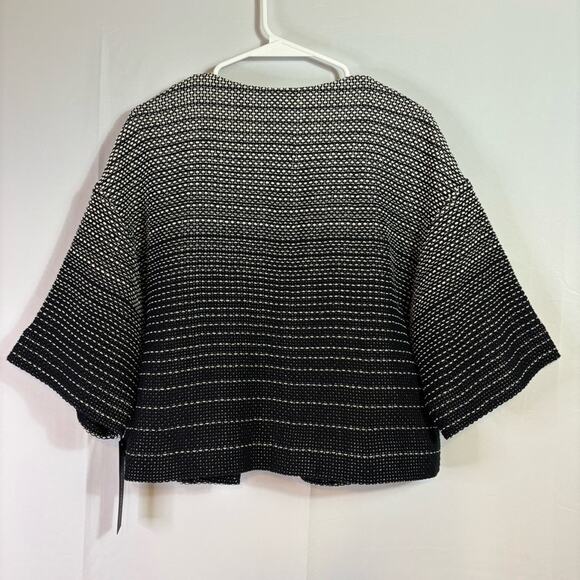 NWT Chico's Black and White Ombre Knit Bolero Jacket Size Medium CC0543 - Picture 2 of 9